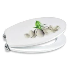 WC-Sitz - Hochglanz - Steine - Mit Absenkautomatik