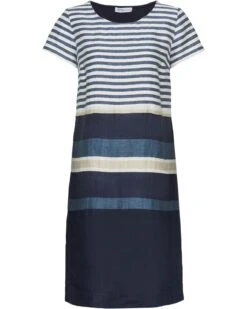 Highmoor Midikleid Leinen-Streifenkleid