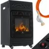 KESSER® Gasheizer Gasheizofen Heizstrahler 3,4 KW Gas Kamin Inkl. Gasdruckregler & Gasschlauch 2 Heizstufen Infrarot 3400W Gasheizstrahler Gasheizung Butan- Oder Propangasflaschen Bis 11kg Schwarz