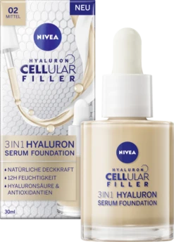 NIVEA Cellular Filler 3in1 Hyaluron Serum Foundation 02 Mittel -Tefal Shop MAM 8440786 SHOP IMAGE 1.4