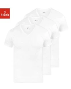 SNOCKS Unterziehshirt T Shirt Mit V-Ausschnitt Unterhemden Herren (3 Stück, 3-St) Aus Bio-Baumwolle, Extra Lang Geschnitten