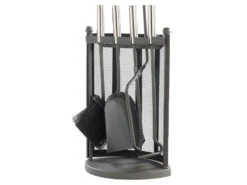 Carlo Milano Kaminset:Kompaktes Mini-Kaminbesteck Im Ständer, 5-teilig