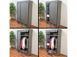 PEARL Stoffschrank:2-türiger Faltschrank Mit 6 Fächern Und 3 Schubfächern, 131-teilig -Tefal Shop nx8110 16