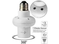 Lunartec Bewegungsmelder Lampe:3er-Set Lampenfassungen E27 Mit 360°-Mikrowellen-Radar-Bewegungsmelder -Tefal Shop zx8036 4